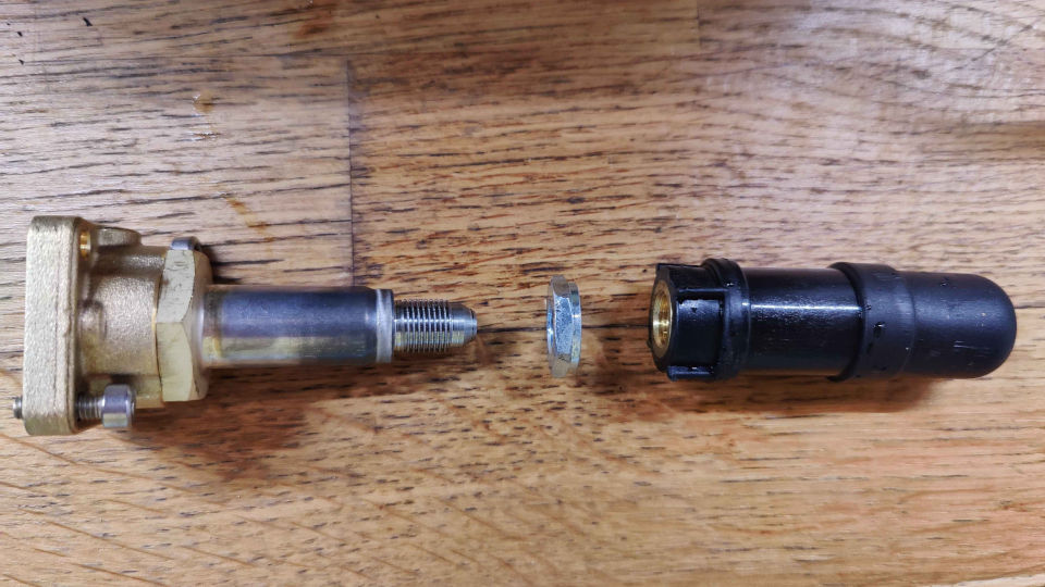 Three parts of solenoid valve positioned in series